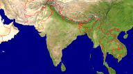 Indien Satellit + Grenzen 1920x1080